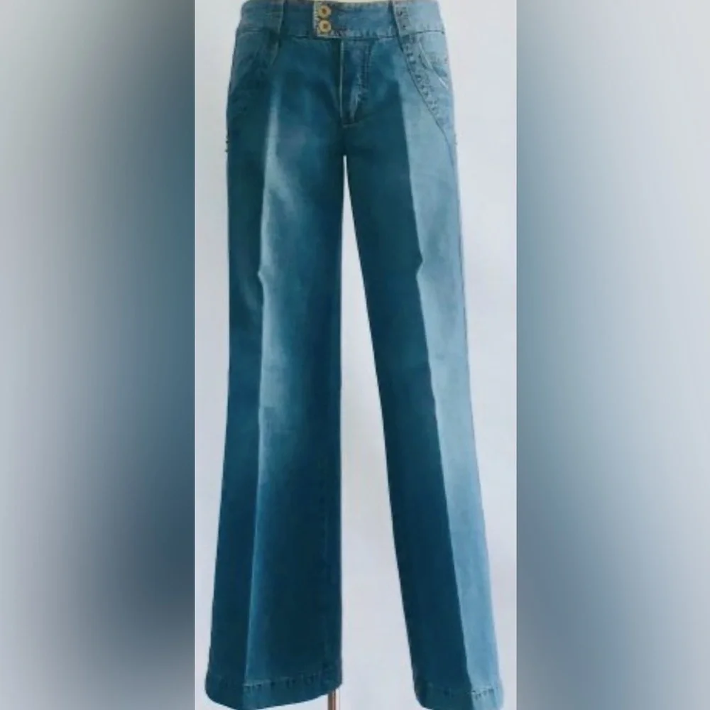 IKKS: Stylish Blue Wide-Leg Jeans - Picture 1 of 4